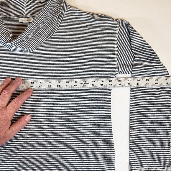 J. Jill Knit Turtleneck Top Woman's Medium Black/ White Weave Cotton Blend - Picture 9 of 16